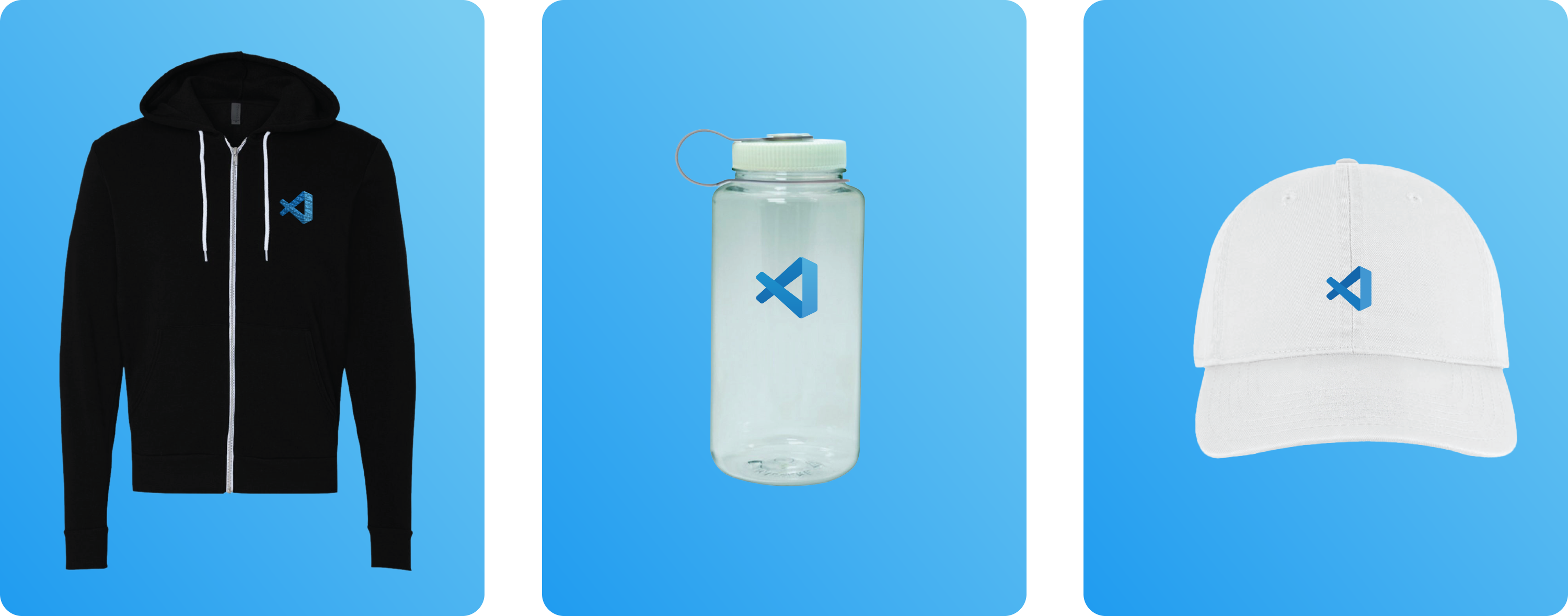 Microsoft Merch,Black Hoodie, Waterbottle, and White Hat