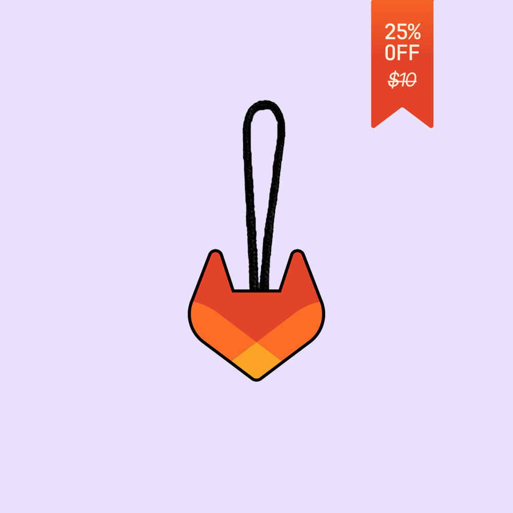 Image of GL Tanuki Zipper Pull, GitLab Orange
