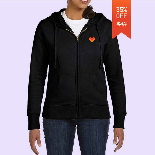 Image of GitLab Econscious Organic & Recycled Full-Zip Hoodie - Fitted, GitLab Black / XS
