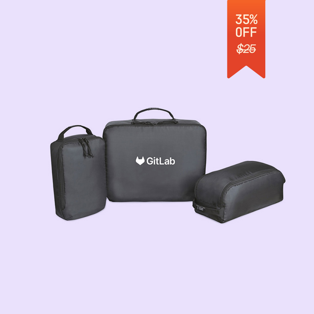 Image of GitLab Renew rPET 3 Piece Packing Cube Set, GitLab Black