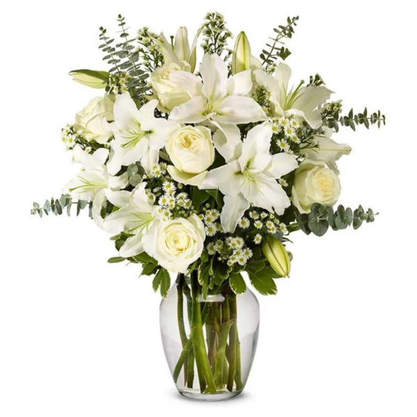 Image of With All Our Sympathy Lily Arrangement, Standard