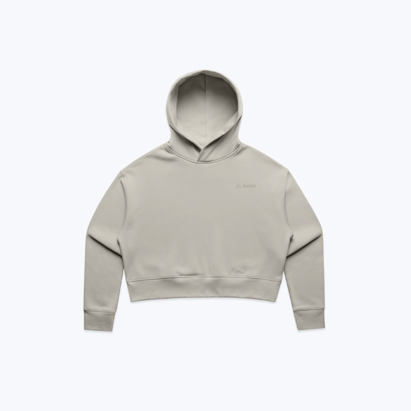 Image of Cropped Fleece Hoodie, Bone / 2XL