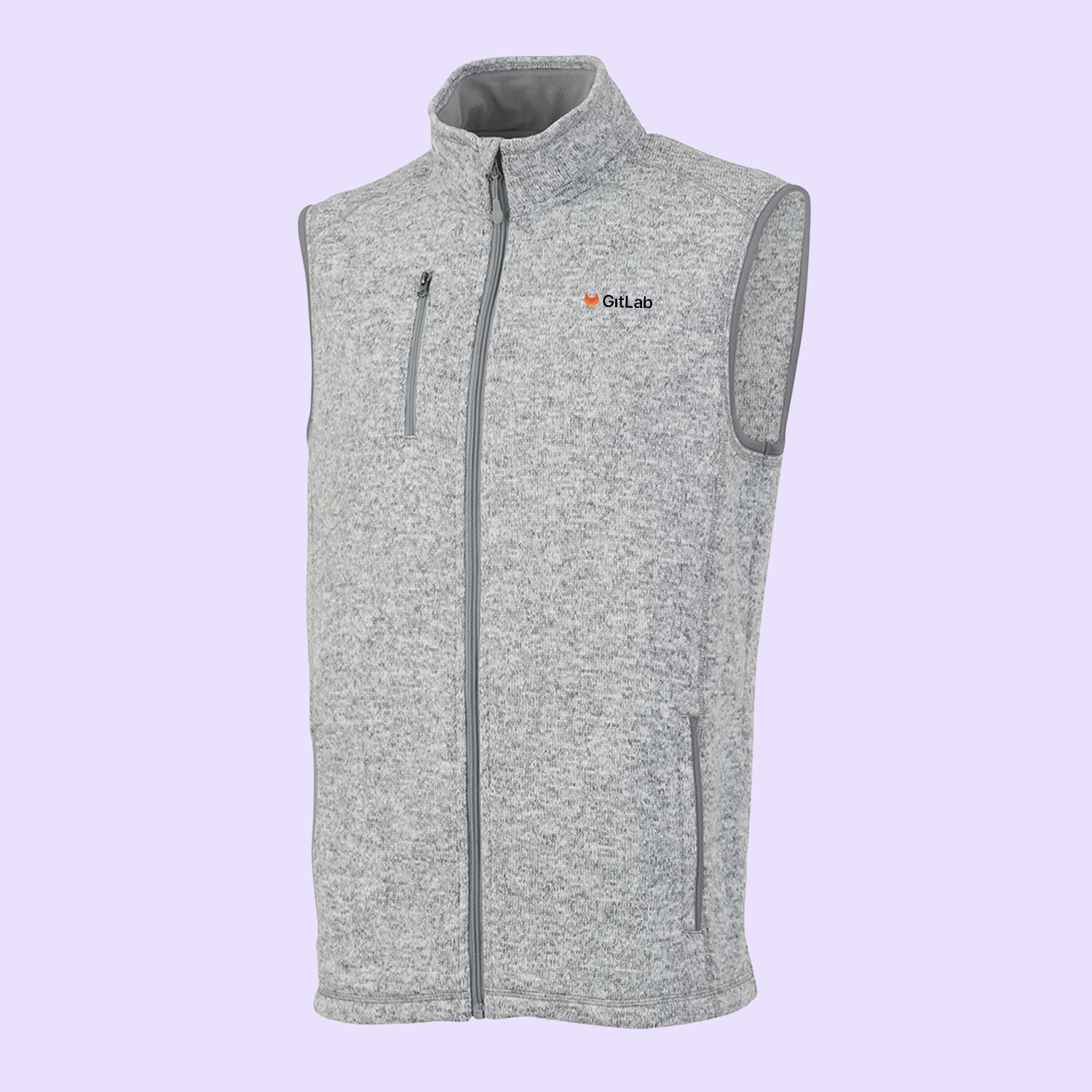 Image of GitLab Fleece Vest, Light Gray Heather / S