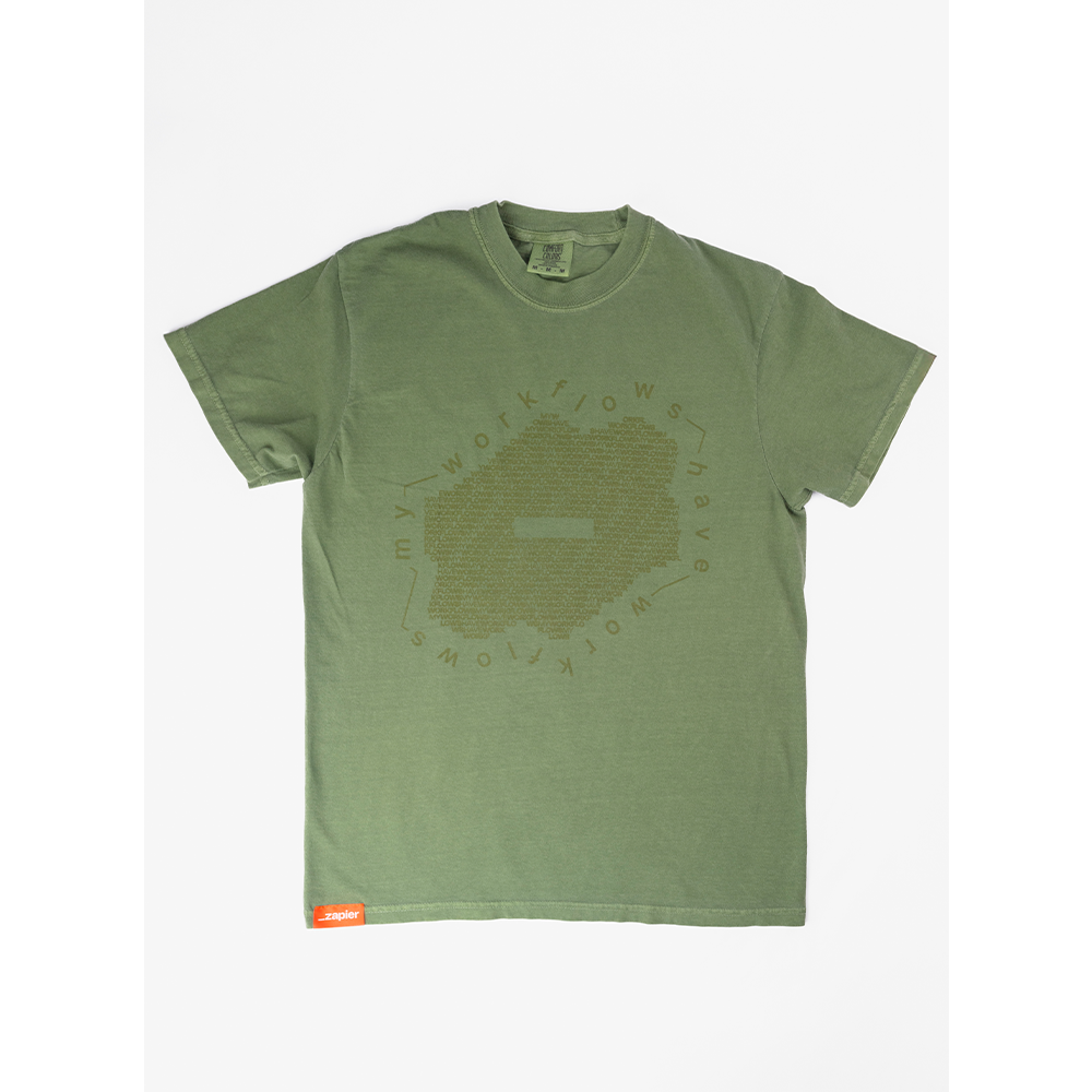 Image of Workflows on Workflows Tee - Moss, Size XS