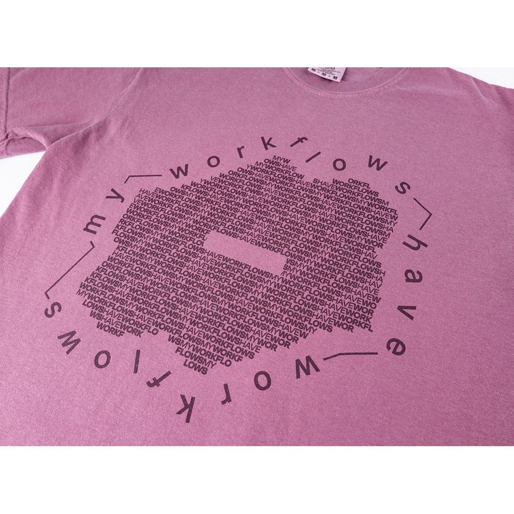 Image of Workflows on Workflows Tee - Plum, Size XS