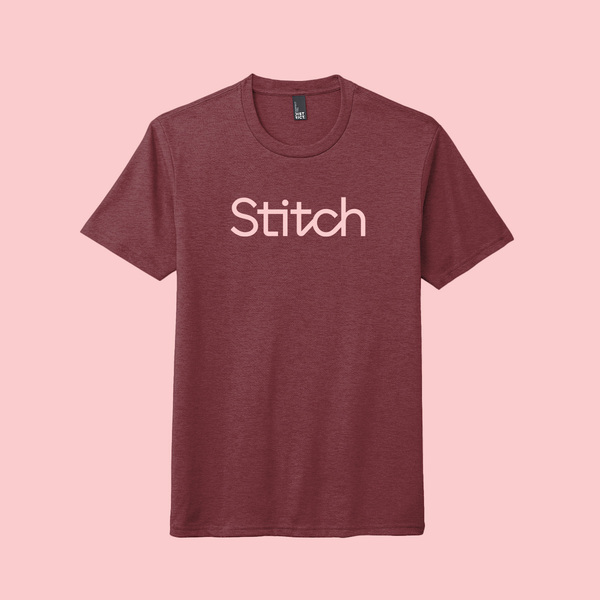 Image of Stitch Staple Tee (Maroon Frost), Size XS