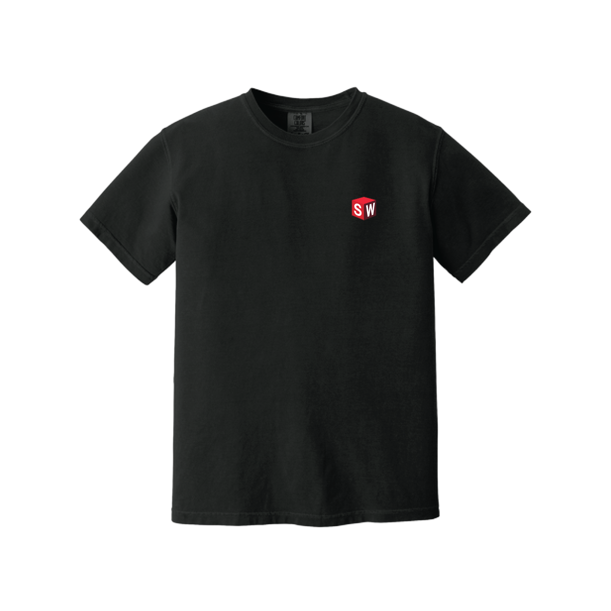 Image of Heavyweight Tee – Black with Cube, Black / S