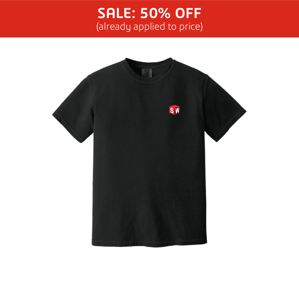 Image of Heavyweight Tee – Black with Cube, Black / S
