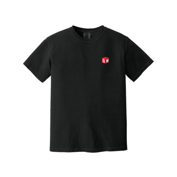 Image of Heavyweight Tee – Black with Cube, Black / S