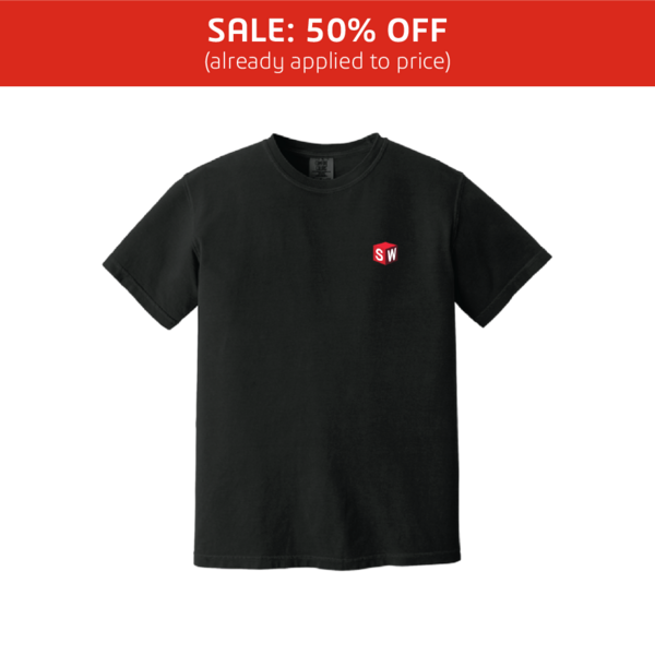 Image of Heavyweight Tee – Black with Cube, Black / S