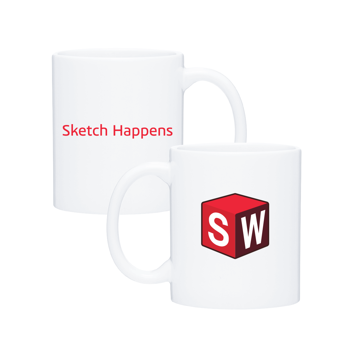 Image of Classic White Mug – “Sketch Happens”, White
