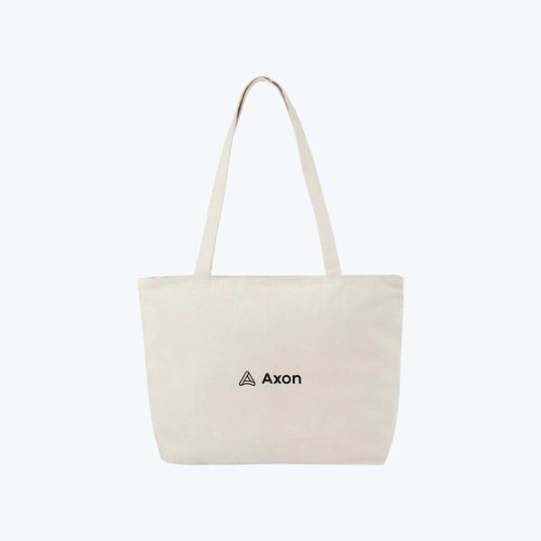 Image of Zippered Canvas Tote, Natural