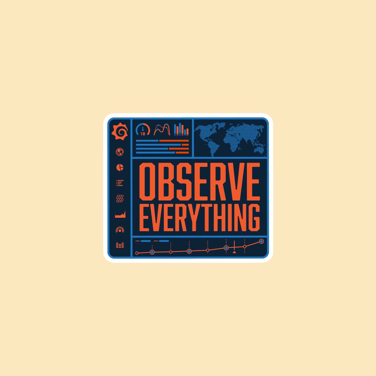 Image of Die-Cut Sticker (25 Pack), Logo Grafana   Pack Of 25