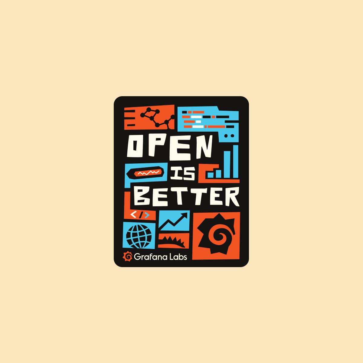 Image of Die-Cut Sticker (25 Pack), Logo Grafana   Pack Of 25