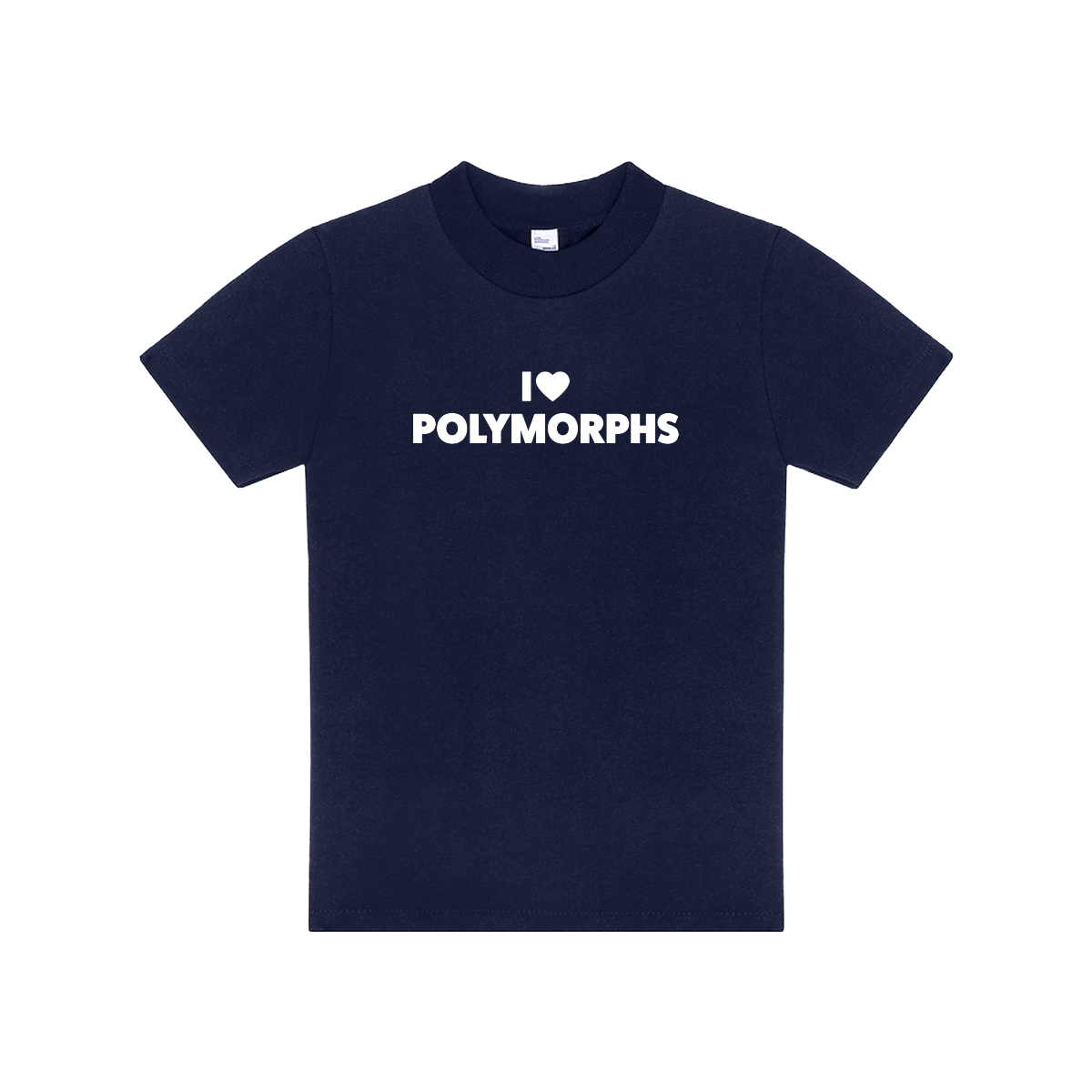 Image of "I Heart Polymorphs" Baby Tee, Navy / XS