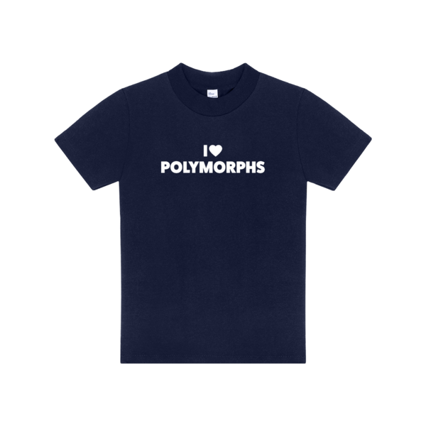 Image of "I Heart Polymorphs" Baby Tee, Navy / XS